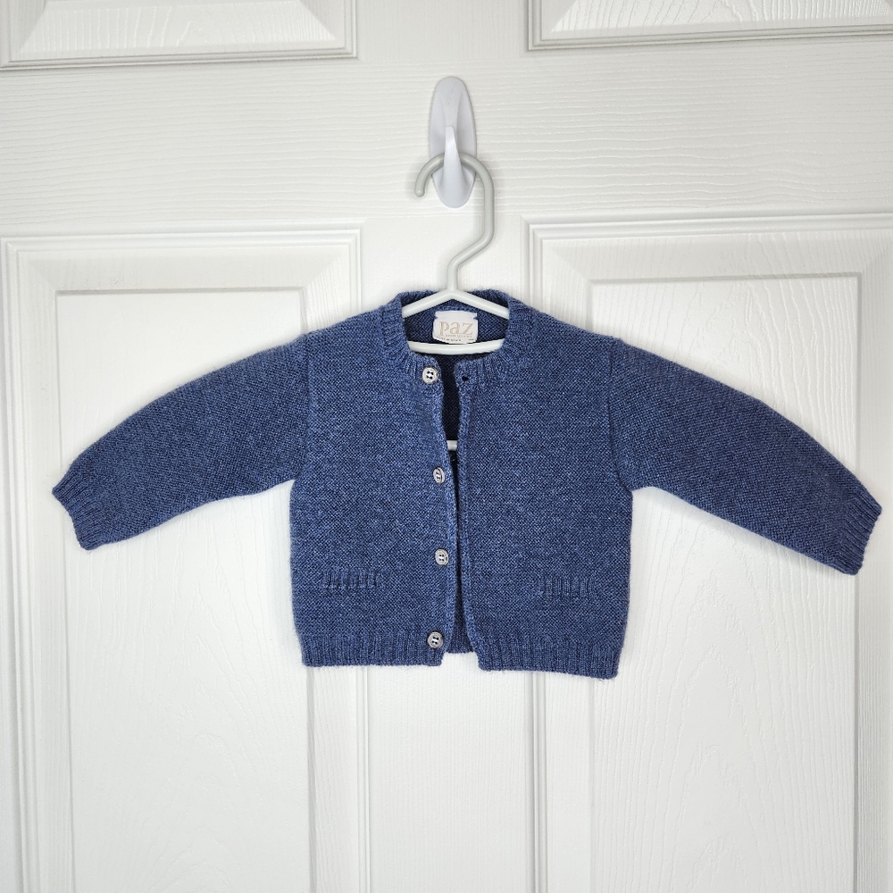 Paz Rodriguez Made In Spain Wool Sweater Heather Blue Size 3 Months